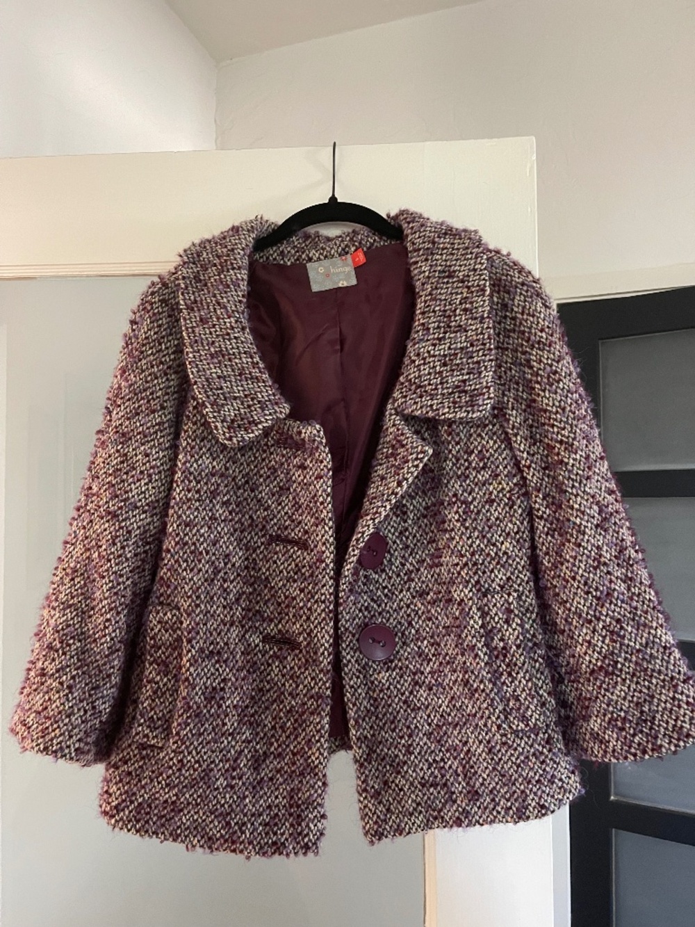 Modern Pea Coat in Purple